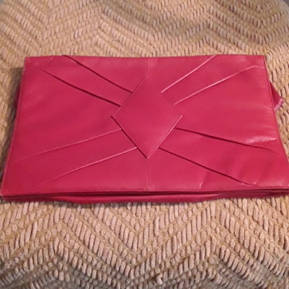 Vintage  red leather clutch
